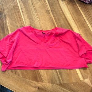 Pink cropped T shirt